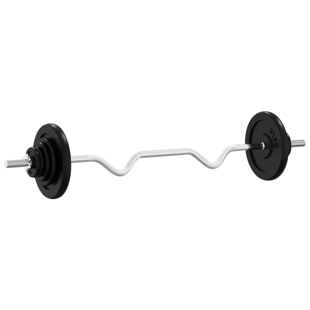 VidaXL Halster met gewichten 90 kg gietijzer en verchroomd staal