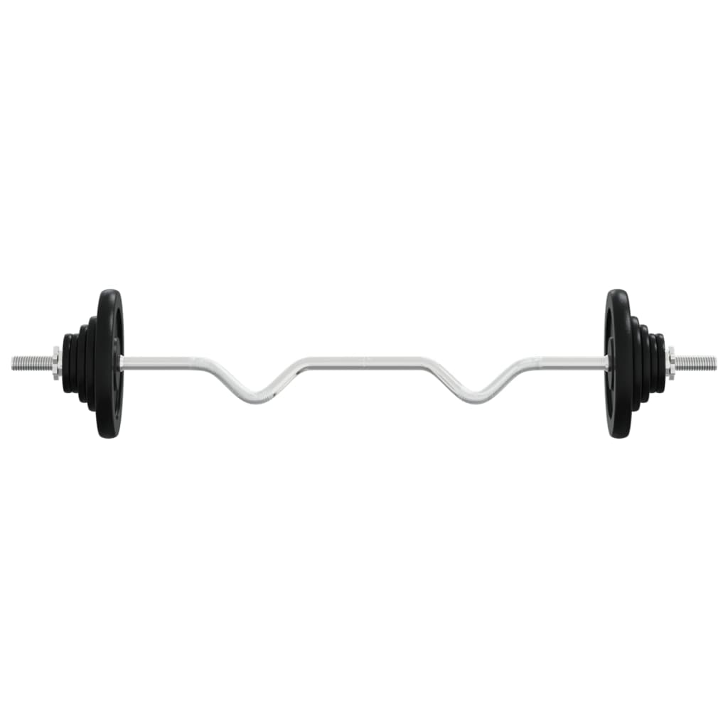 VidaXL Halster met gewichten 90 kg gietijzer en verchroomd staal