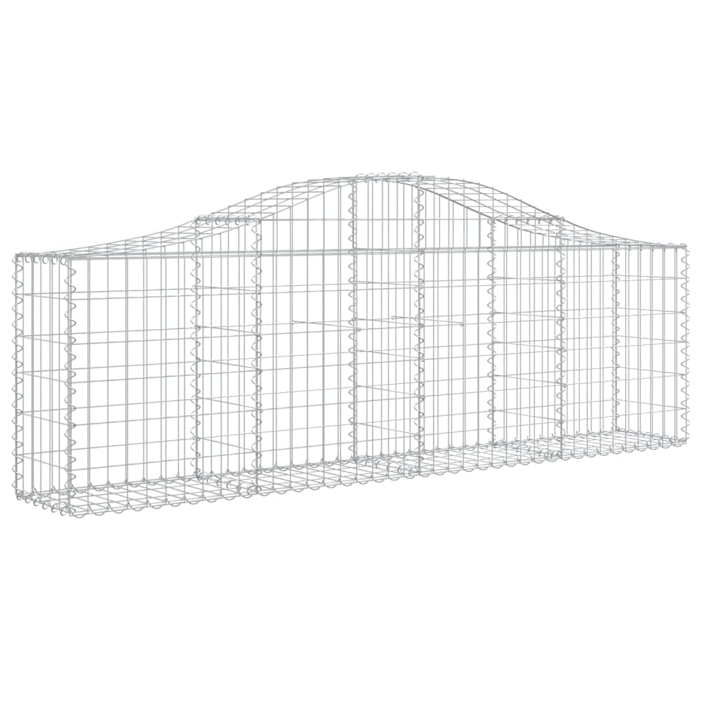 VidaXL Schanskorven 8 st gewelfd 200x30x60 80 cm gegalvaniseerd ijzer
