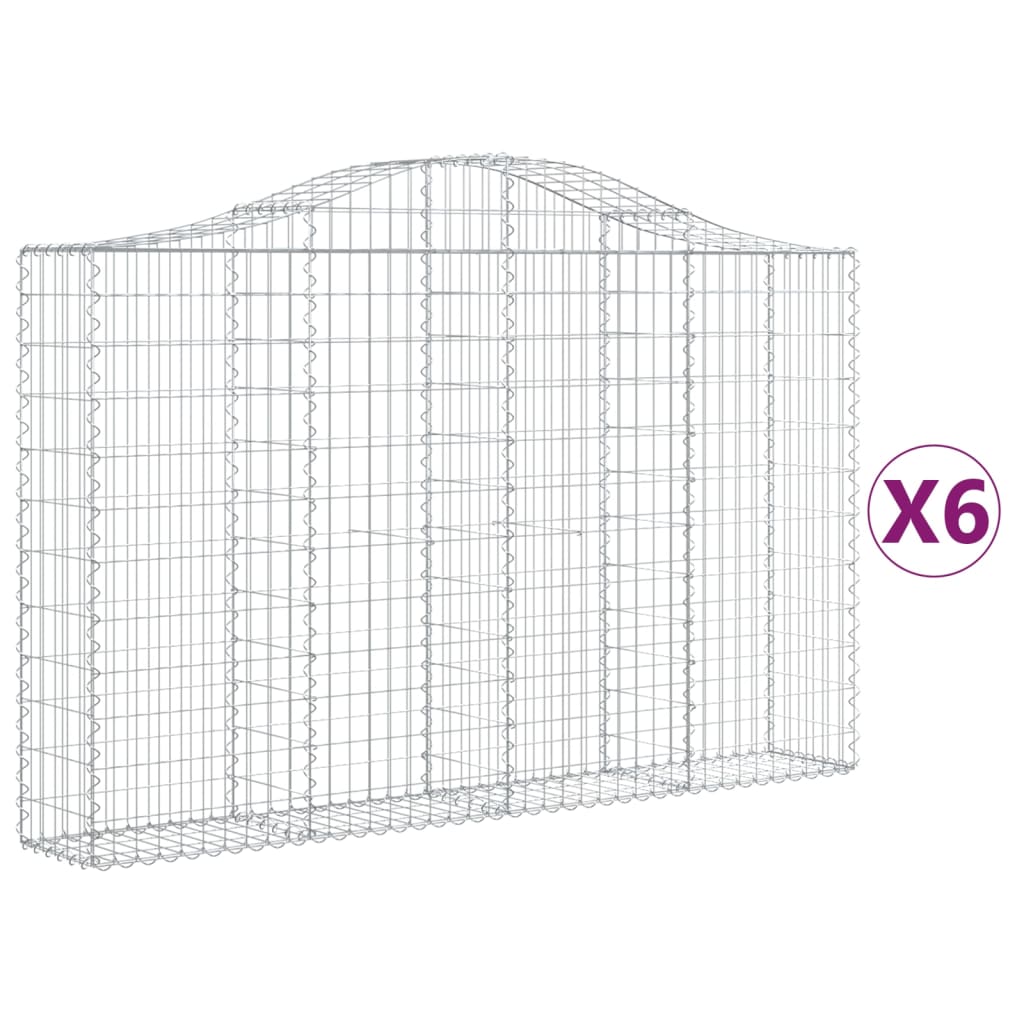 VidaXL Schanskorven 6 st gewelfd 200x30x120 140 cm ijzer