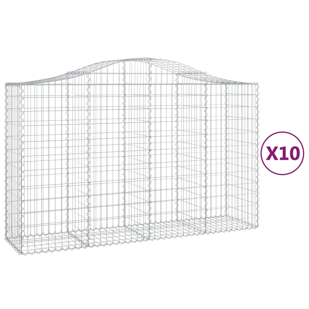 VidaXL Schanskorven 10 st gewelfd 200x50x120 140 cm ijzer