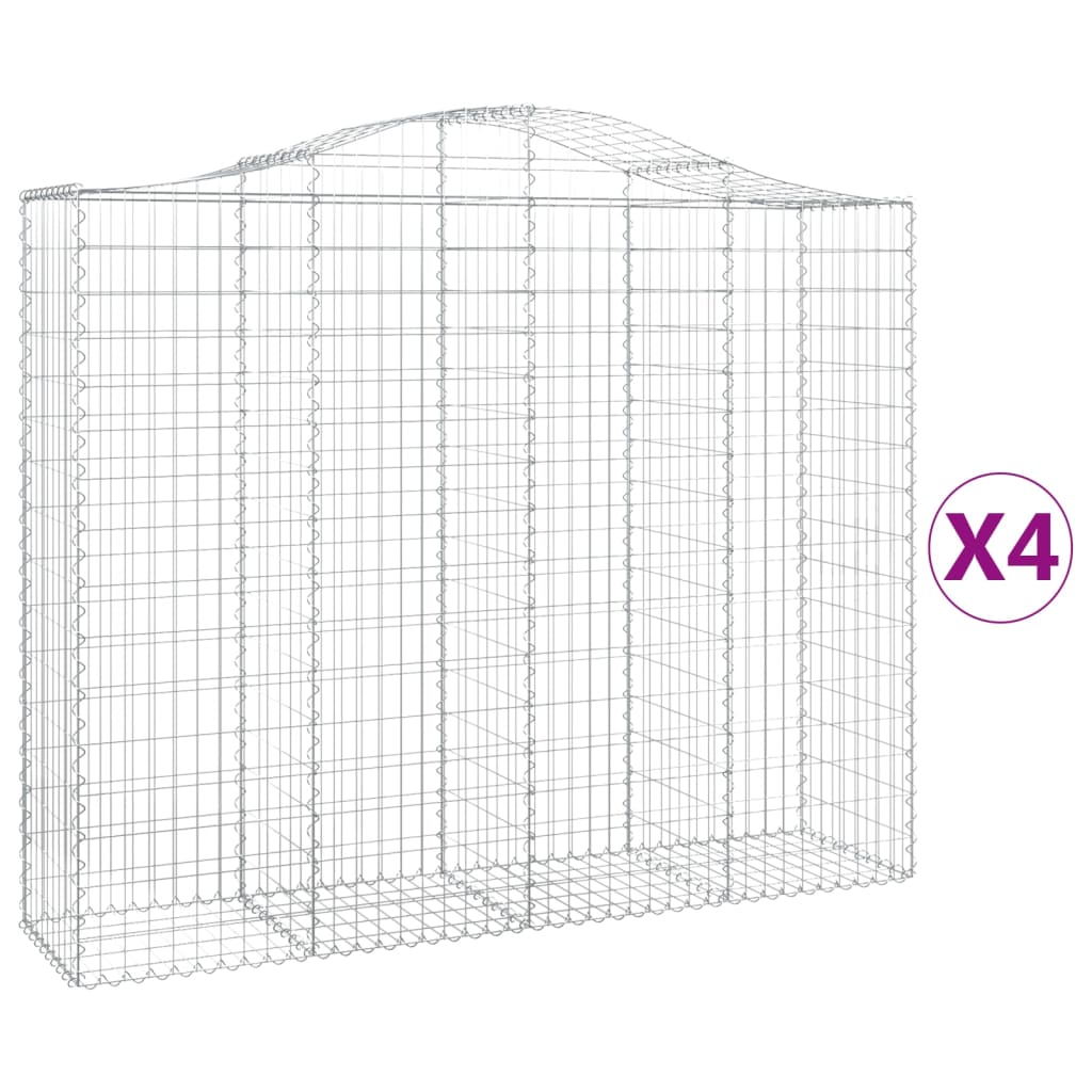 VidaXL Schanskorven 4 st gewelfd 200x50x160 180 cm ijzer