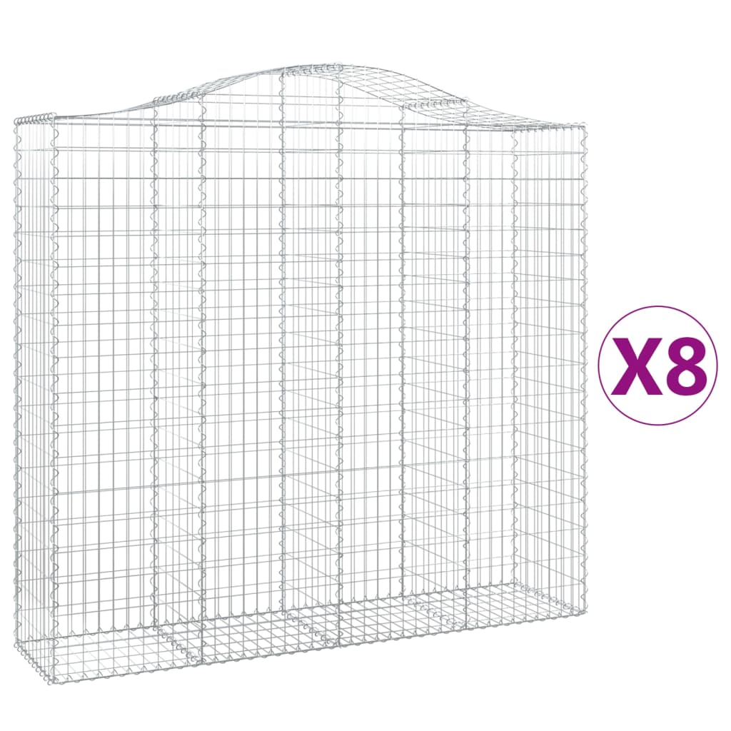 VidaXL Schanskorven 8 st gewelfd 200x50x180 200 cm ijzer