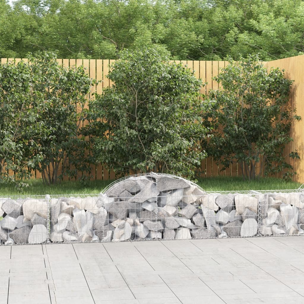 VidaXL Schanskorven 6 st gewelfd 200x30x40 60 cm gegalvaniseerd ijzer