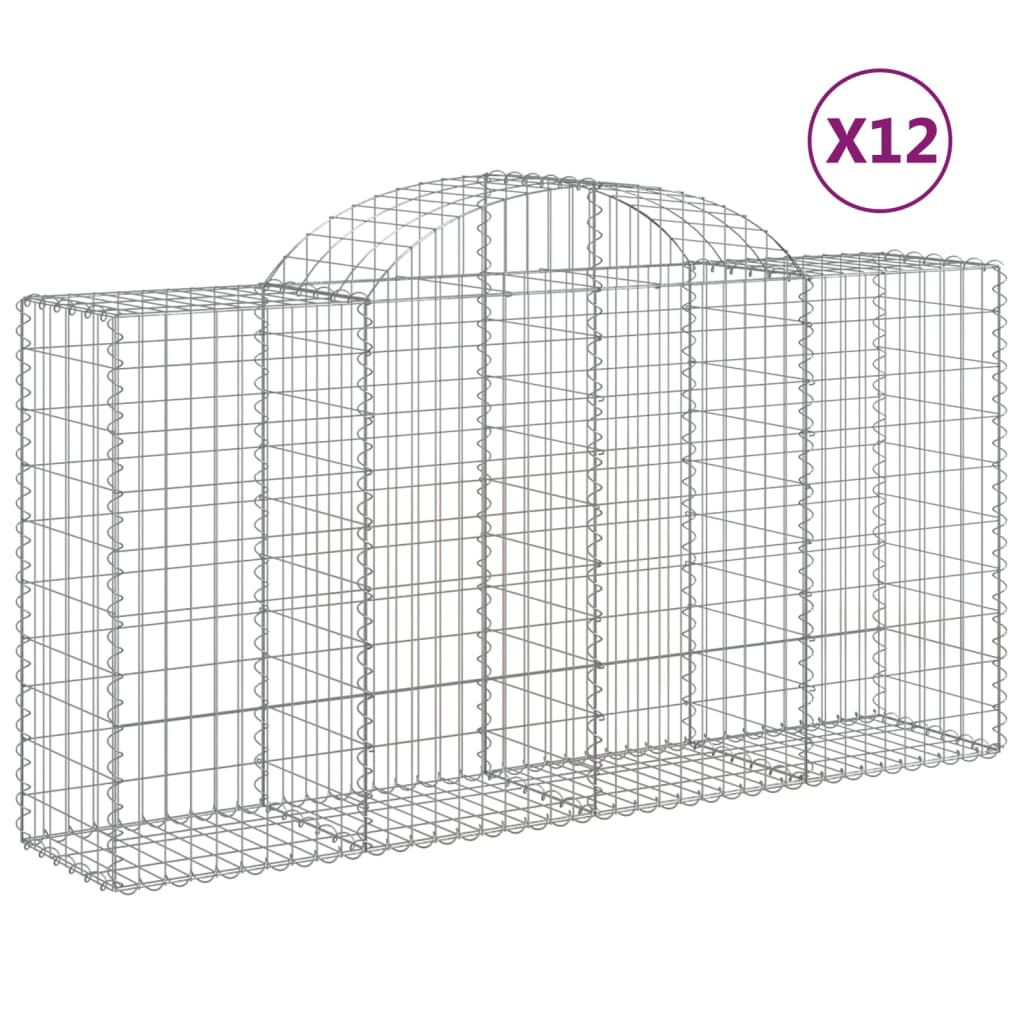 VidaXL Schanskorven 12 st gewelfd 200x50x100 120 cm ijzer