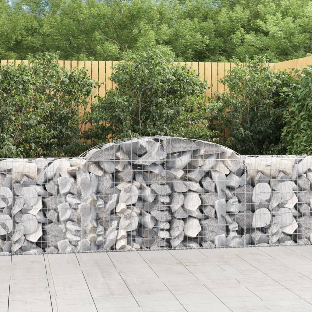 VidaXL Schanskorven 3 st gewelfd 300x50x80 100 cm gegalvaniseerd ijzer