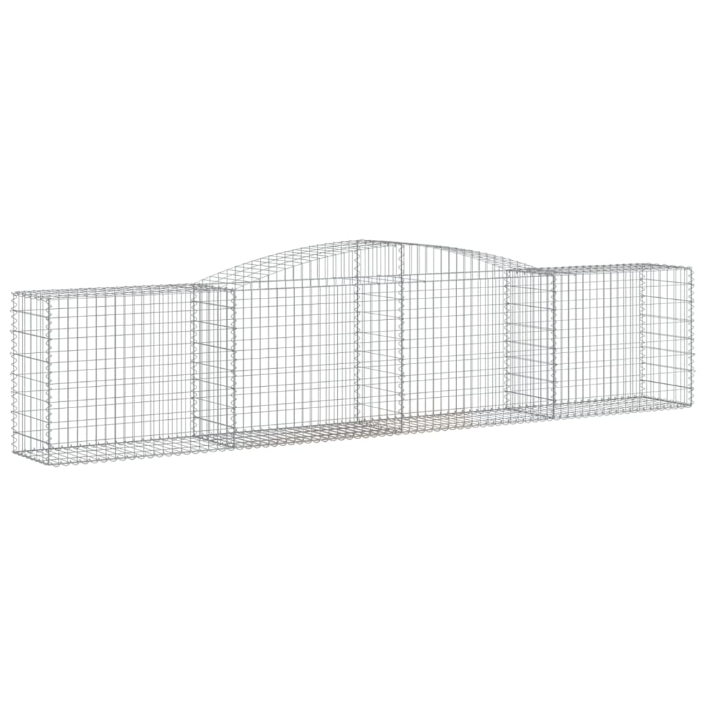 VidaXL Schanskorven 7 st gewelfd 400x50x80 100 cm gegalvaniseerd ijzer