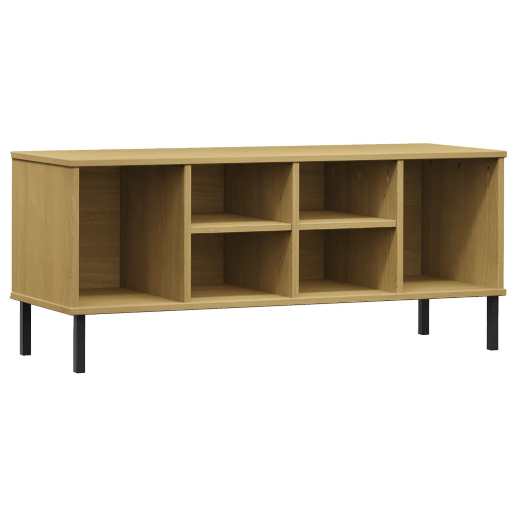 Vidaxl schoenenrek met metalen poten oslo 106x35x45cm groenenhout bruin