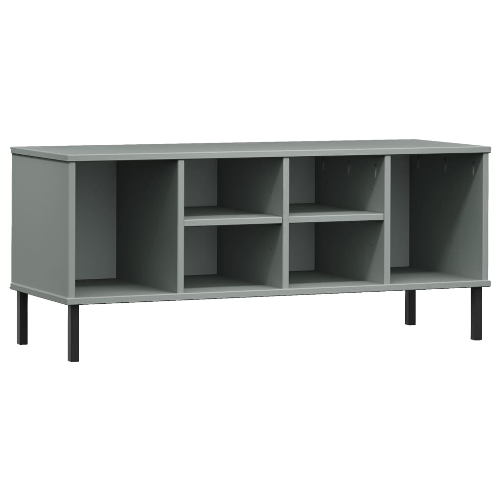 Vidaxl schoenenrek met metalen poten oslo 106x35x45 cm groen grijs
