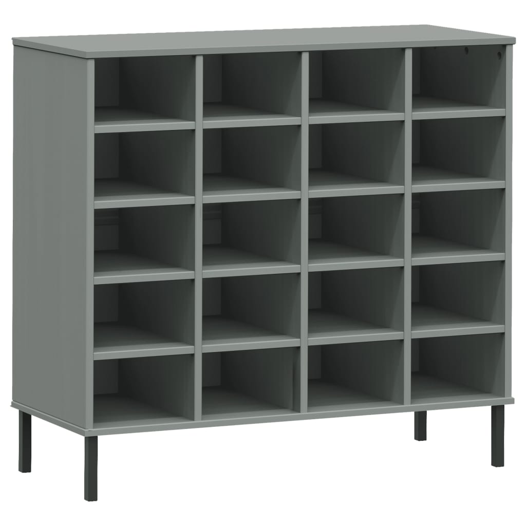 Vidaxl schoenenrek met metalen poten oslo 95x35x86 cm groen grijs