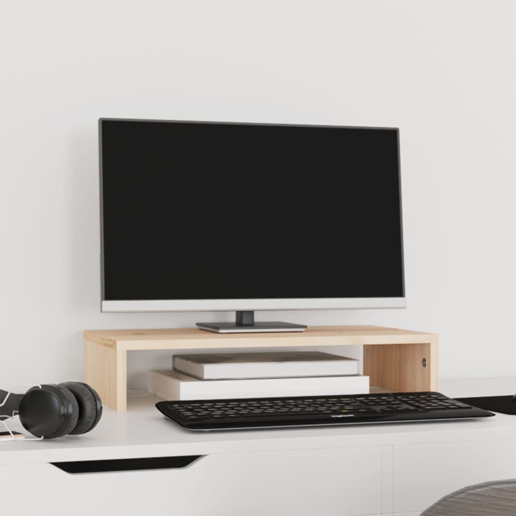 Vidaxl monitorstandaard 50x27x10 cm massief groenhout
