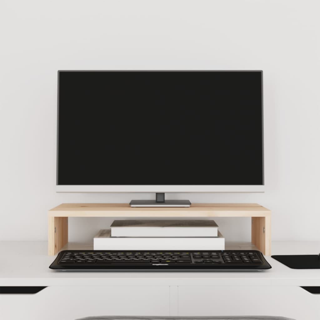 Vidaxl monitorstandaard 50x27x10 cm massief groenhout
