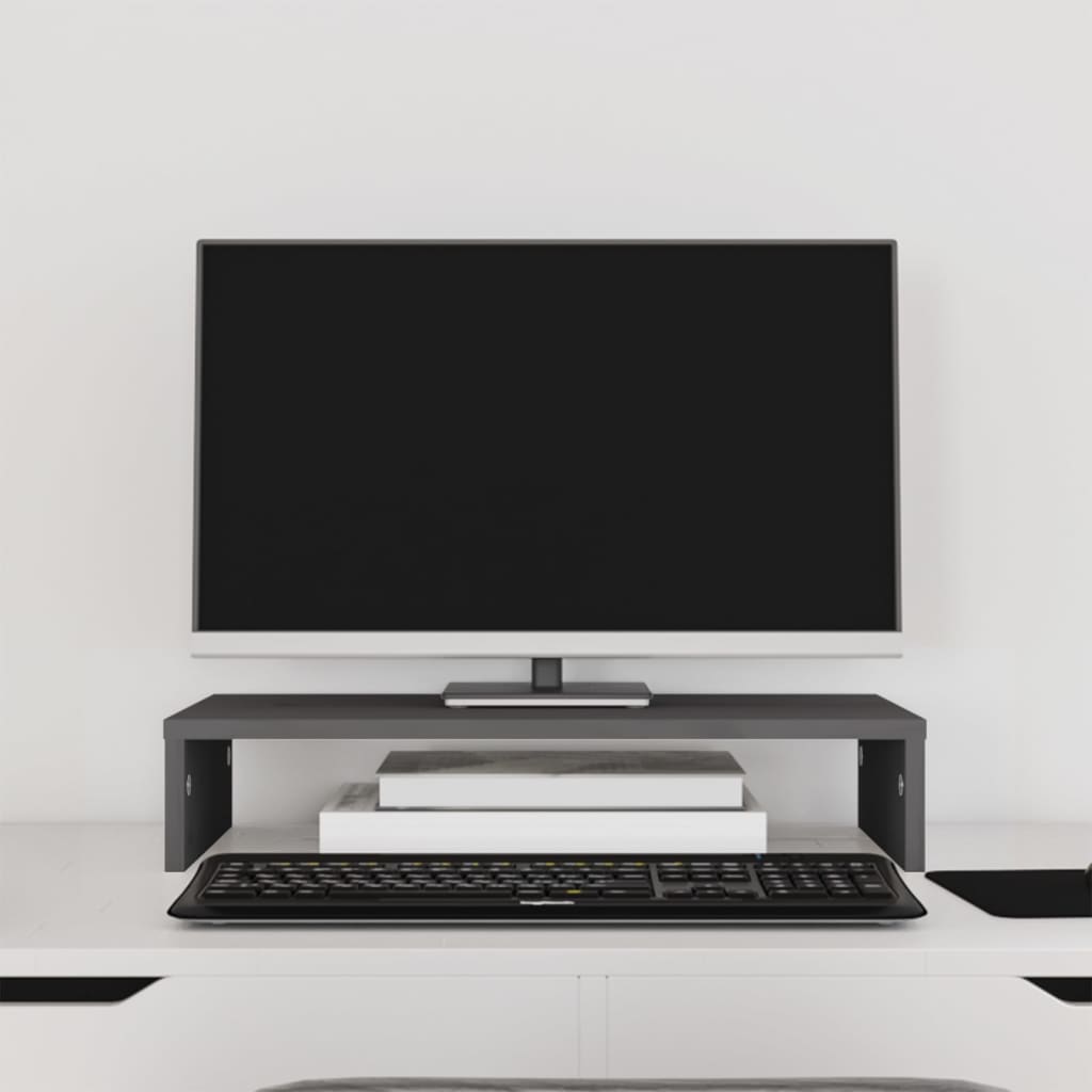 Vidaxl monitorstandaard 50x27x10 cm massief groenenhout grijs