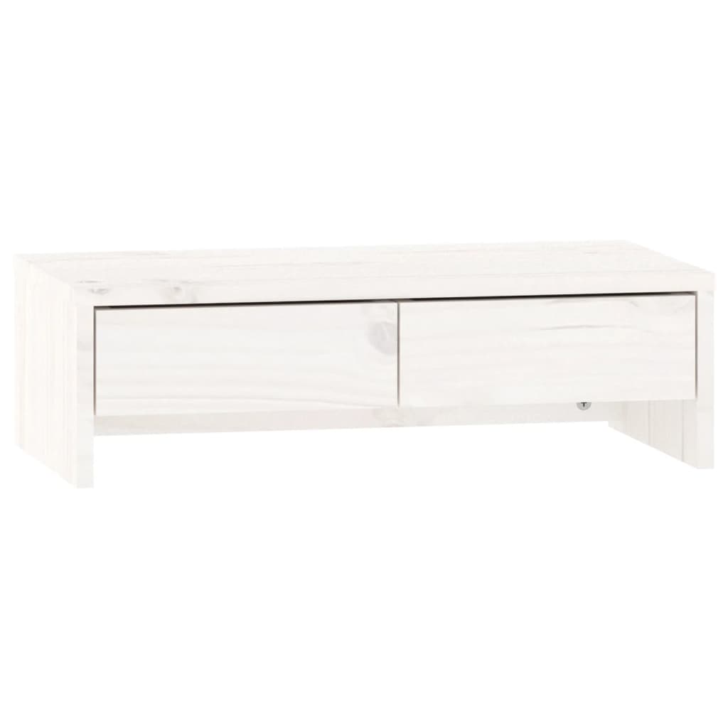 Vidaxl monitorstandaard 50x27x15 cm massief groenhout wit