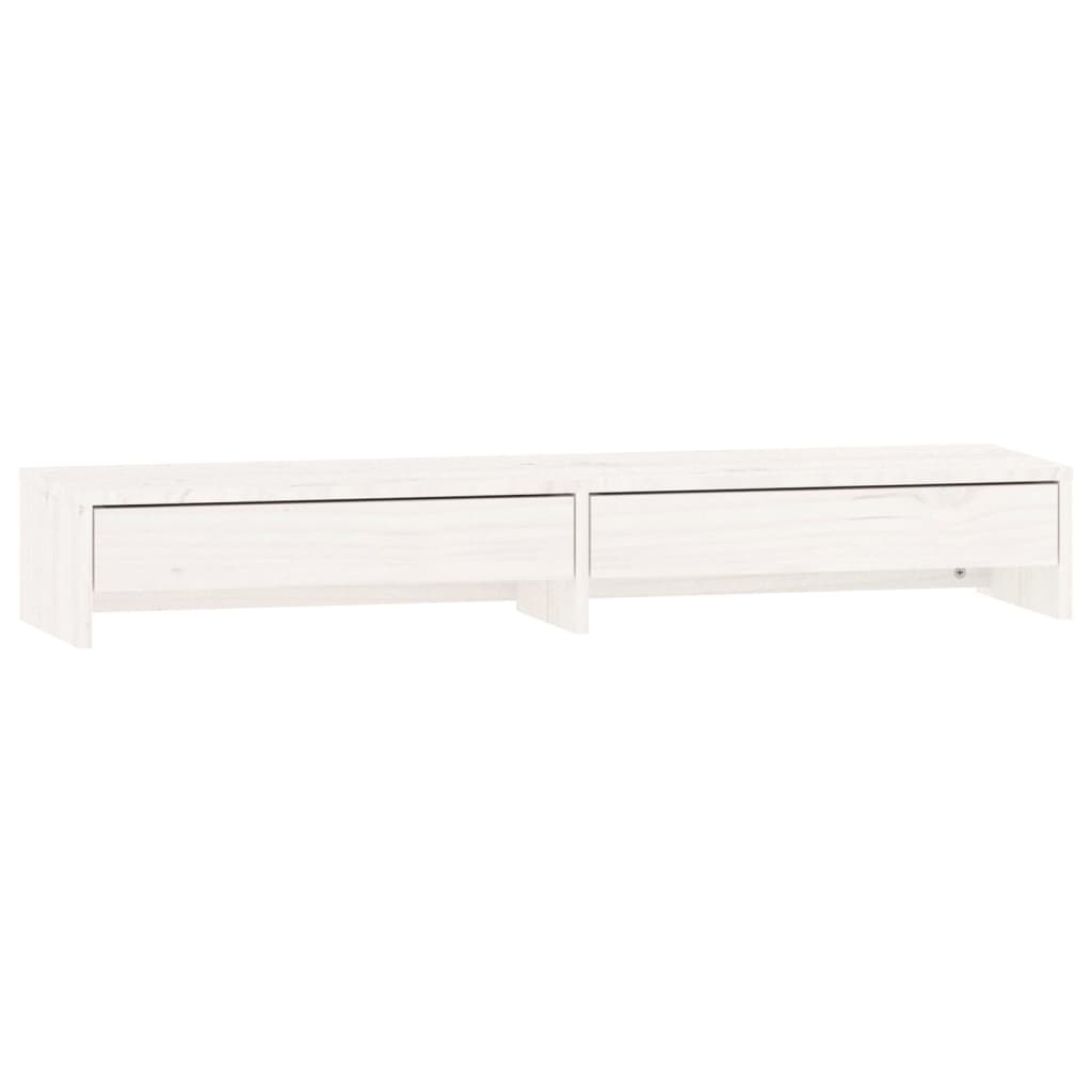 Vidaxl monitorstandaard 100x27x15 cm massief groenhout wit