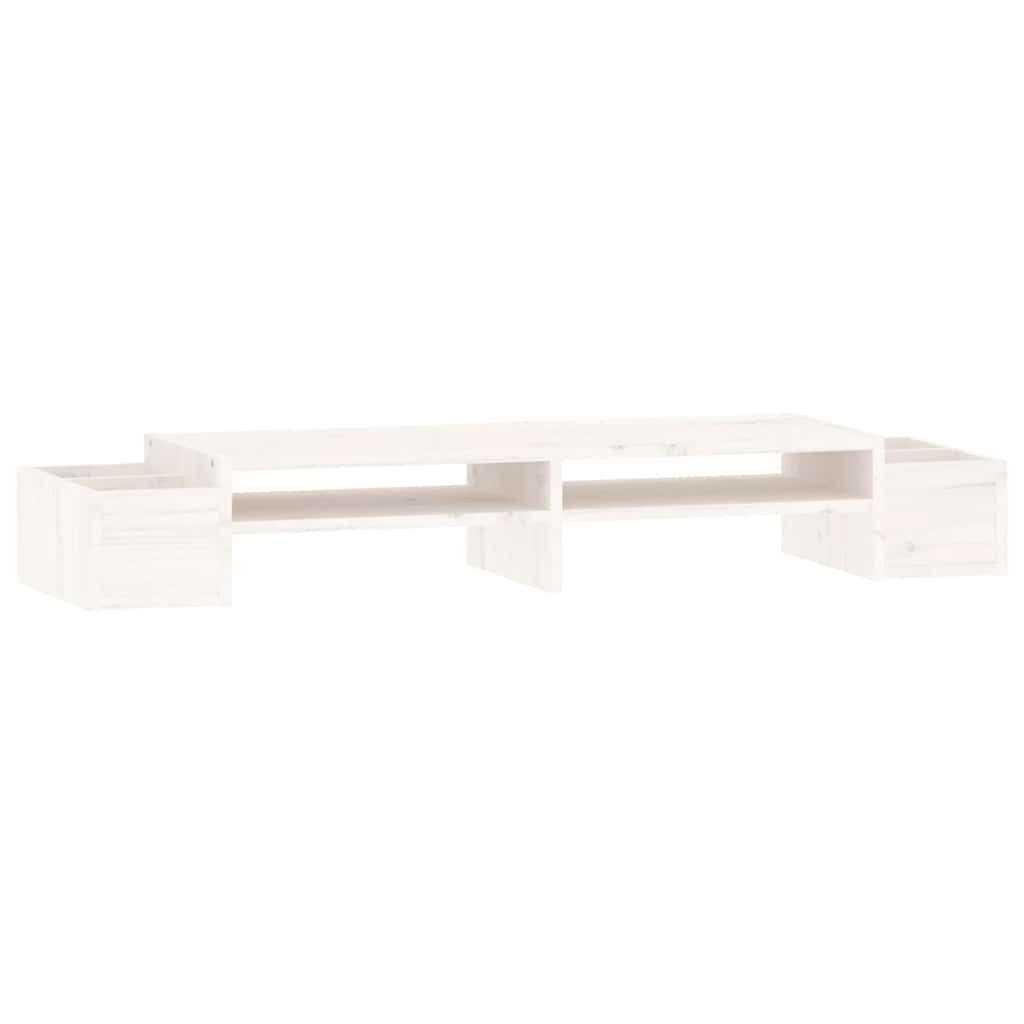Vidaxl monitorstandaard 100x27,5x15 cm massief groenenhout wit