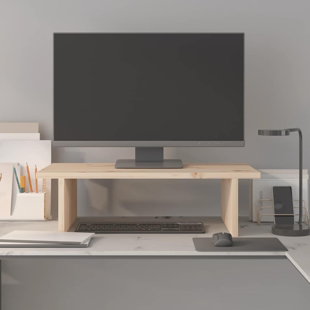 VidaXL Monitorstandaard 50x27x15 cm massief groenhout