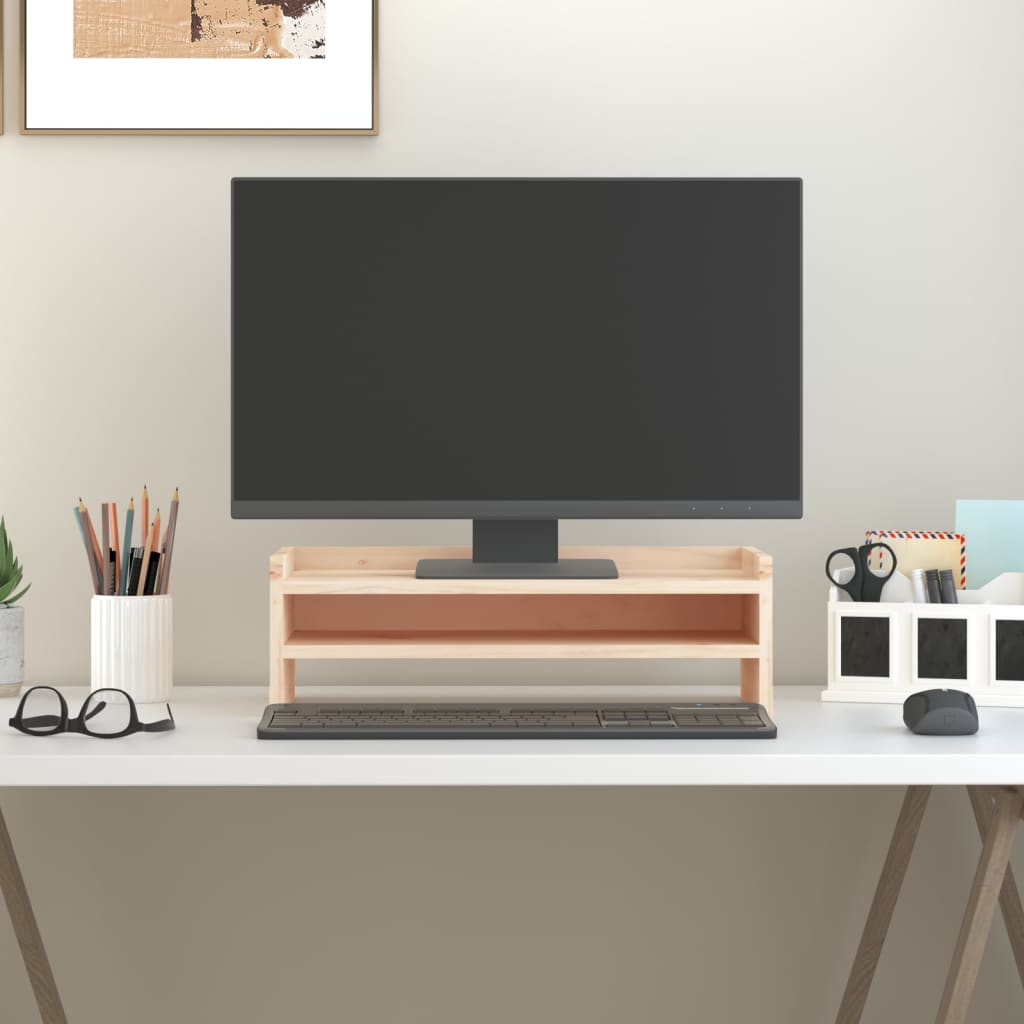 VidaXL Monitorstandaard 50x24x16 cm massief groenhout
