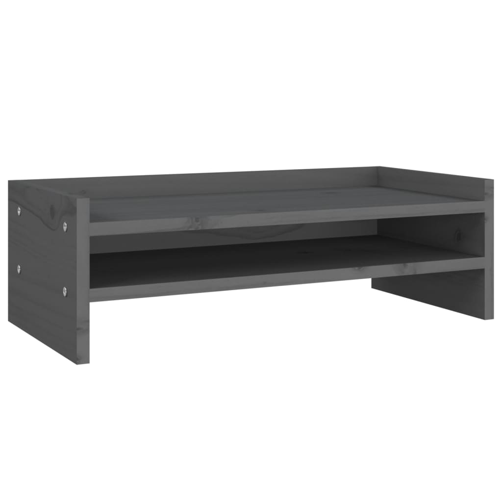 Vidaxl monitorstandaard 50x24x16 cm massief groenenhout grijs