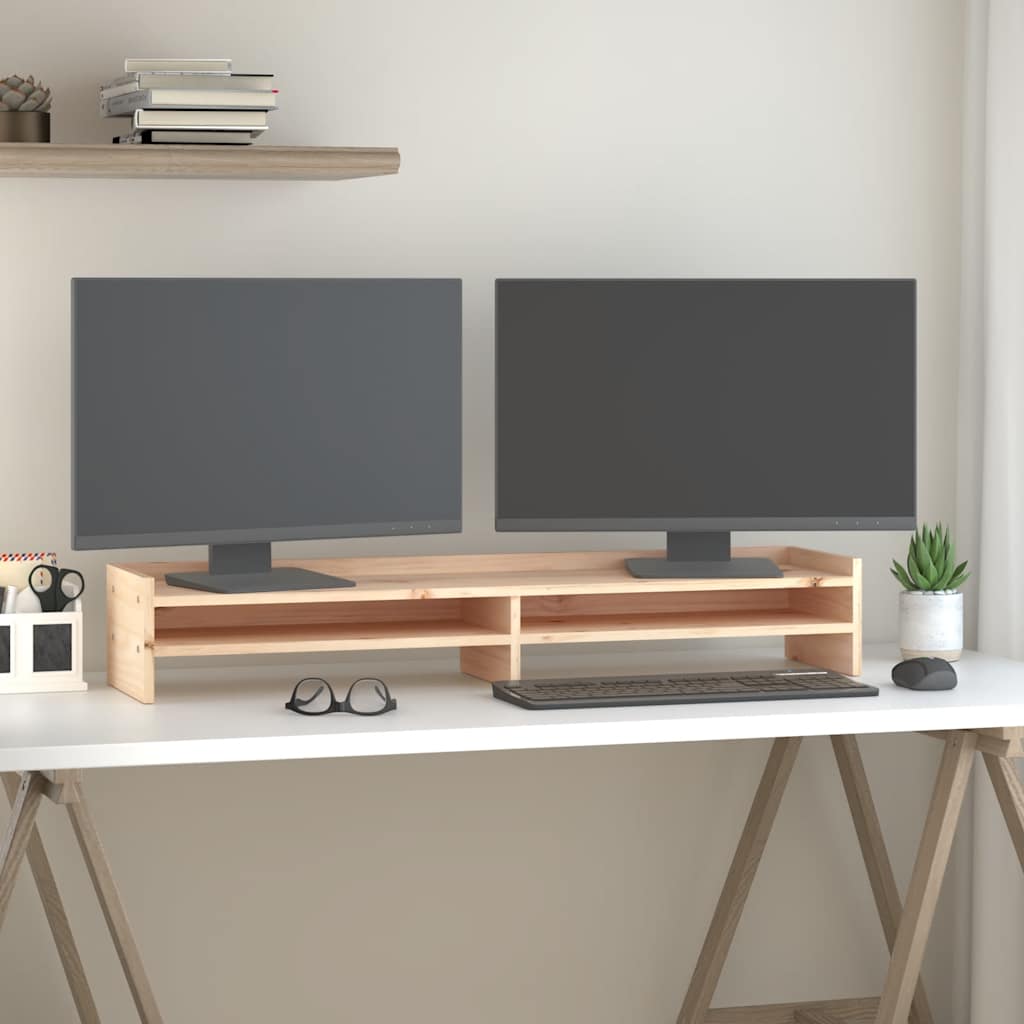 Vidaxl monitorstandaard 100x24x16 cm massief groenhout