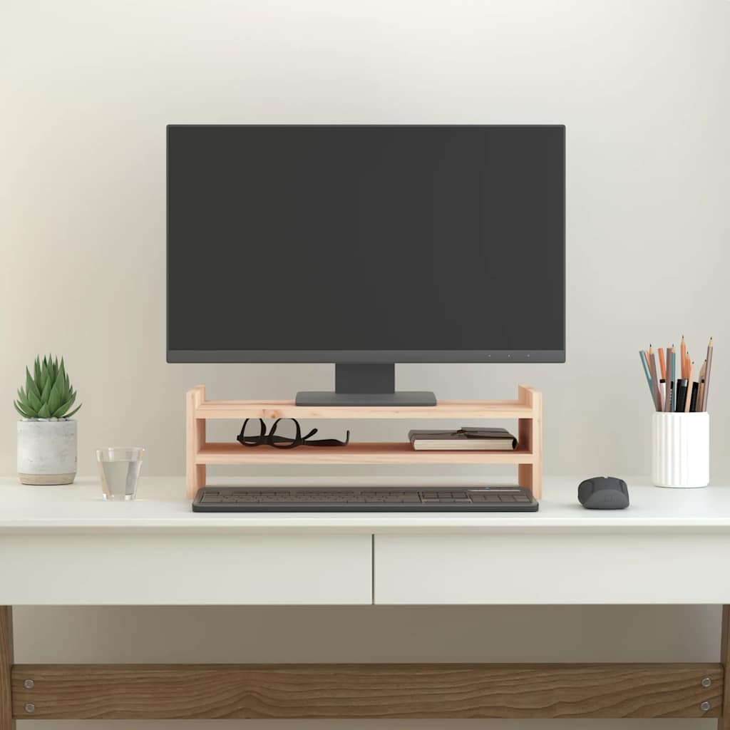 VidaXL Monitorstandaard 50x27x15 cm massief groenhout