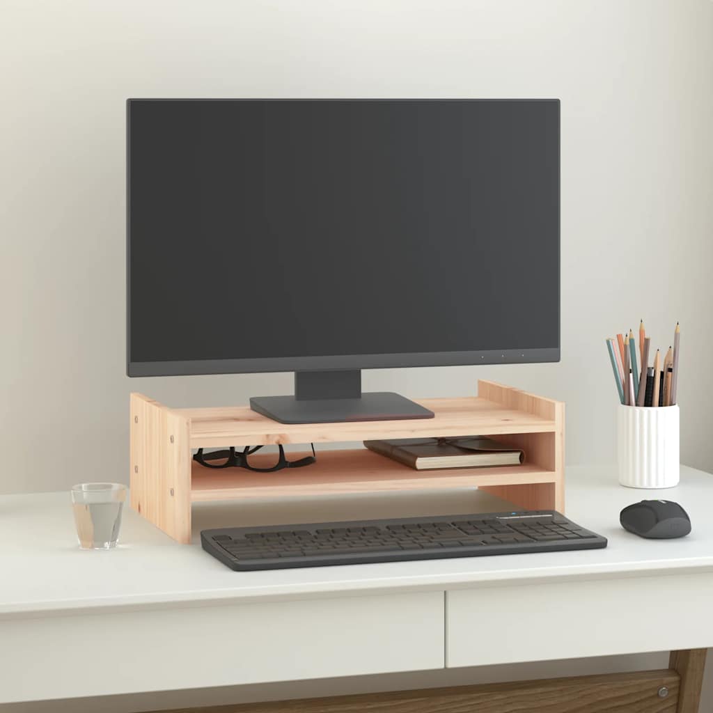 VidaXL Monitorstandaard 50x27x15 cm massief groenhout