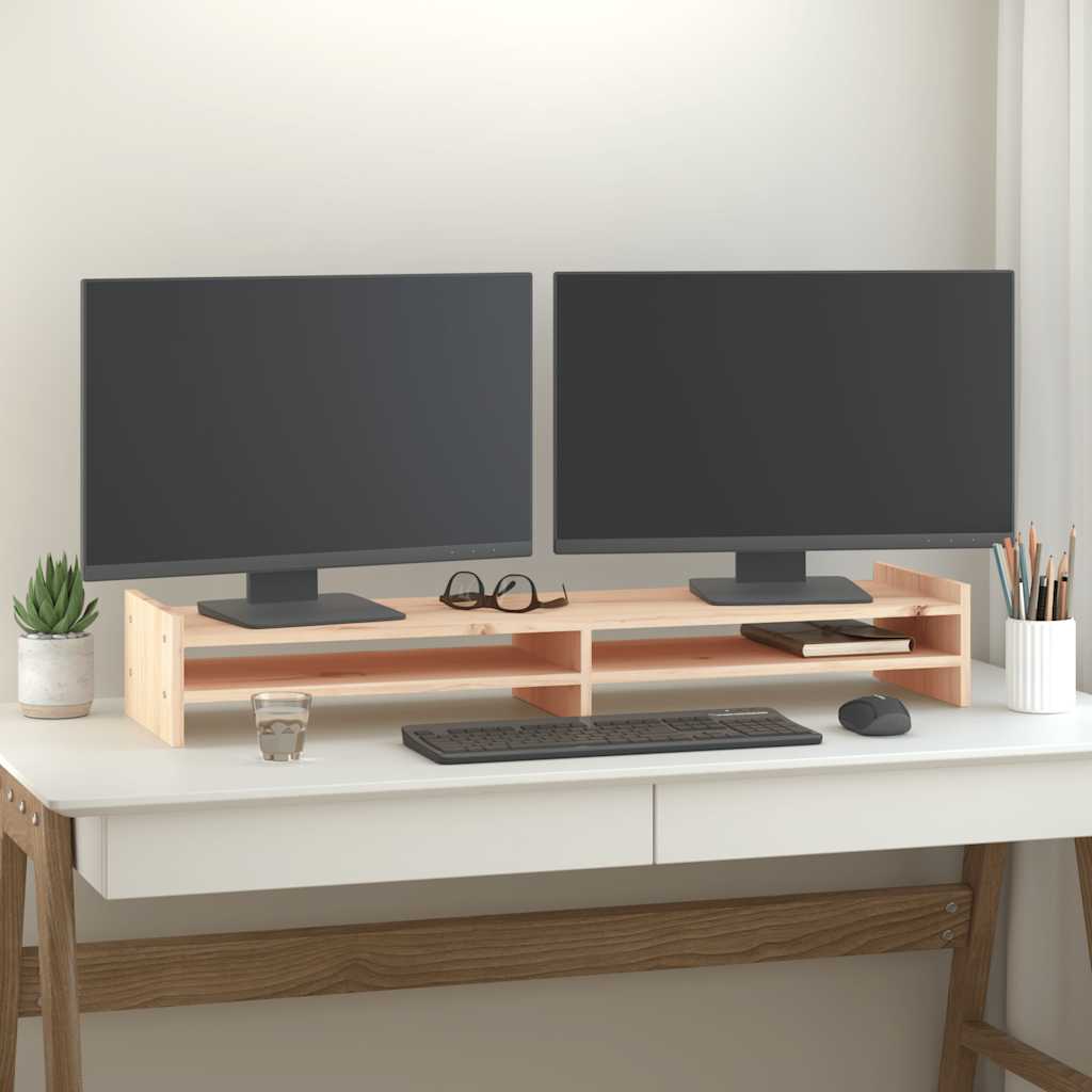 Vidaxl monitorstandaard 100x27x15 cm massief groenhout