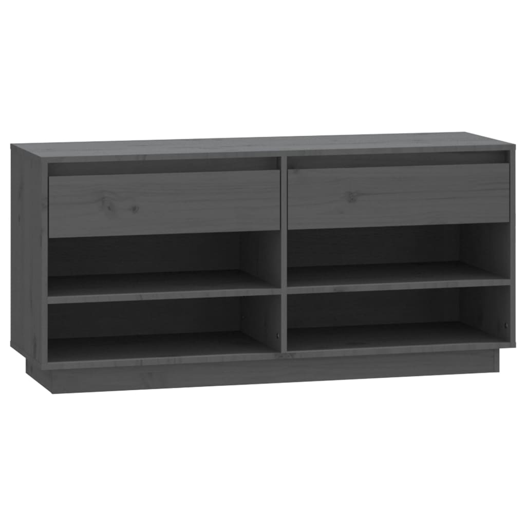 Vidaxl schoenenkast 110x34x52 cm massief groenenhout grijs