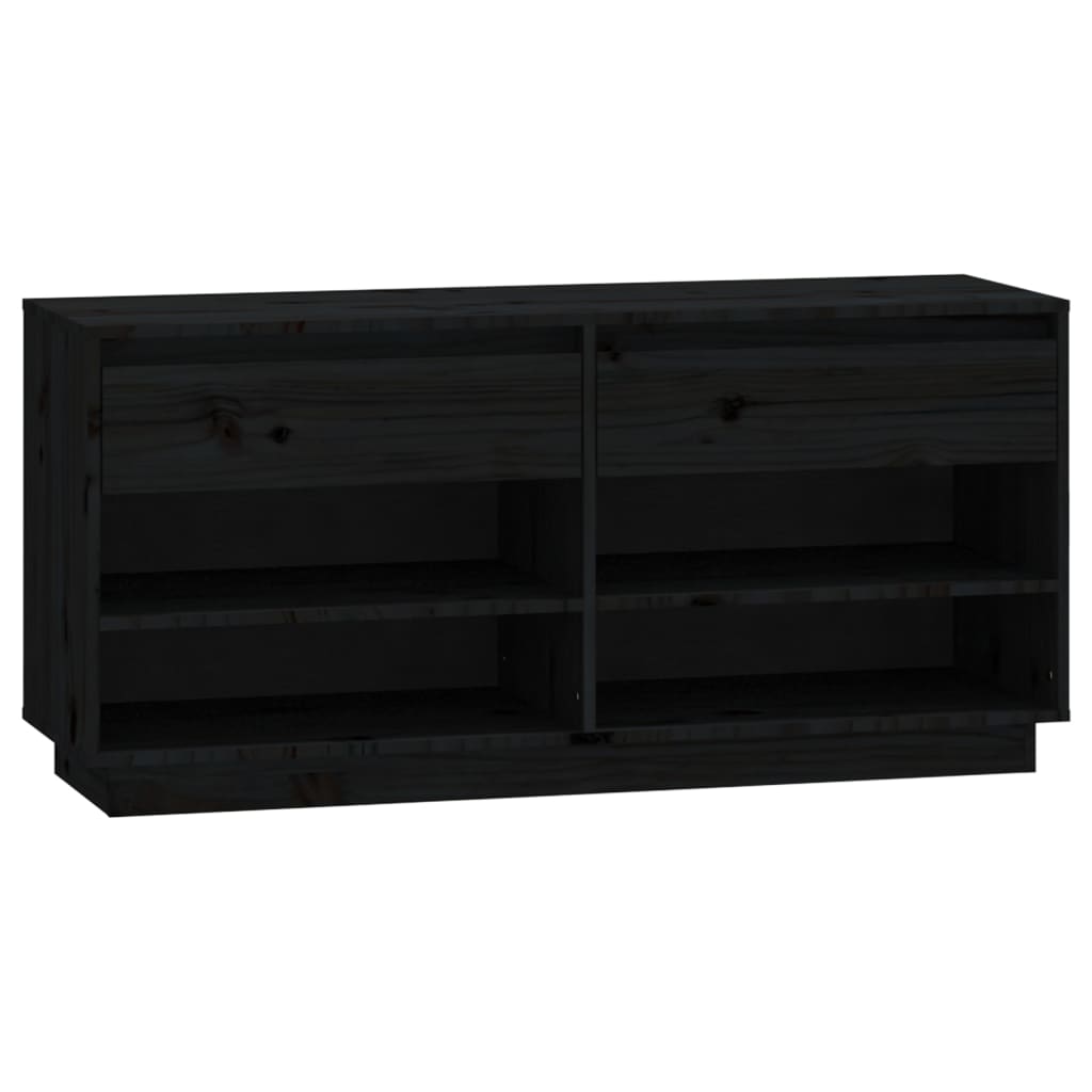 VidaXL Schoenenkast 110x34x52 cm massief groenenhout zwart