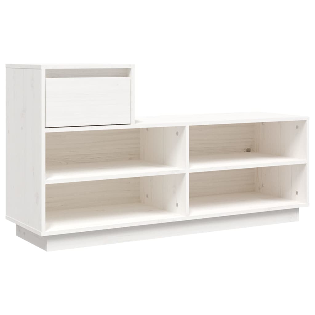 Vidaxl schoenenkast 110x34x61 cm massief groenhout wit
