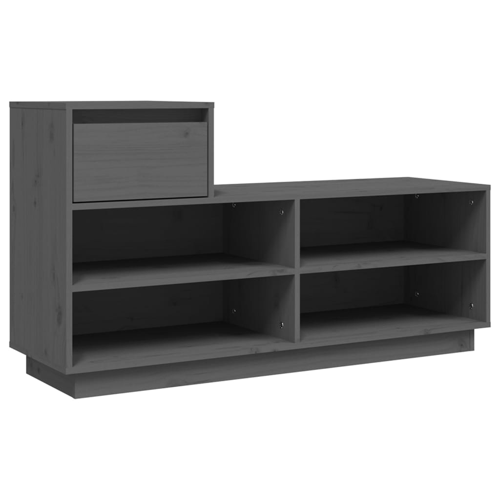 Vidaxl schoenenkast 110x34x61 cm massief groenenhout grijs