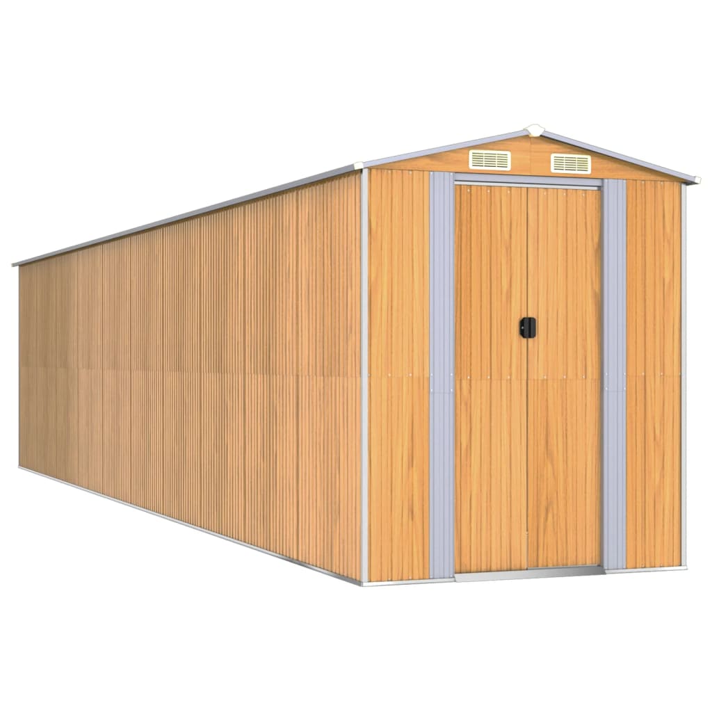 VidaXL Tuinschuur 192x855x223 cm gegalvaniseerd staal lichtbruin