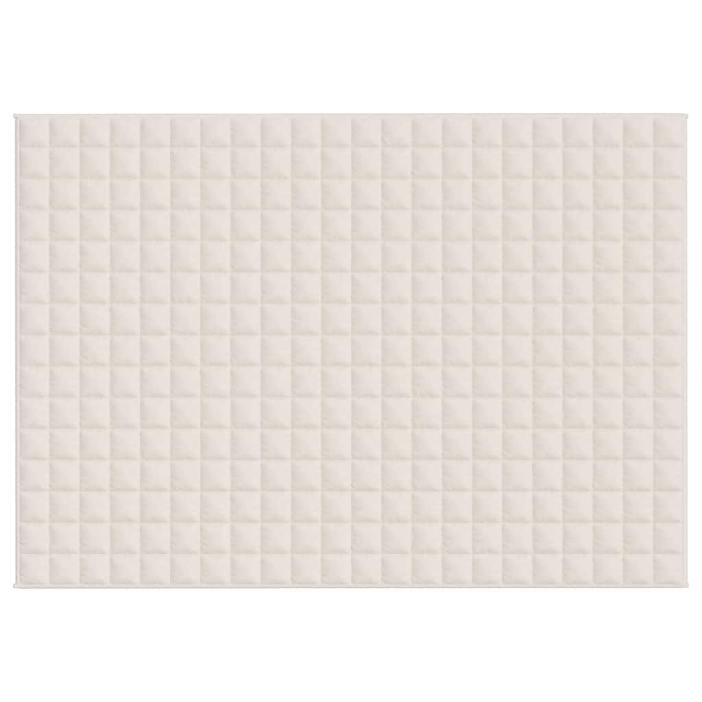 Vidaxl verzwaringsdeken 155x220 cm 7 kg stof lichtcrèmekleurig