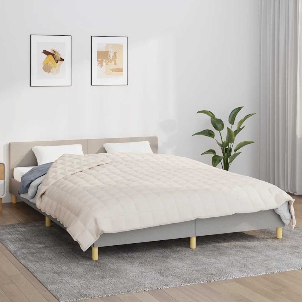 Vidaxl verzweringsdeken 200x225 cm 9 kg stof lichtcrèmekleurig