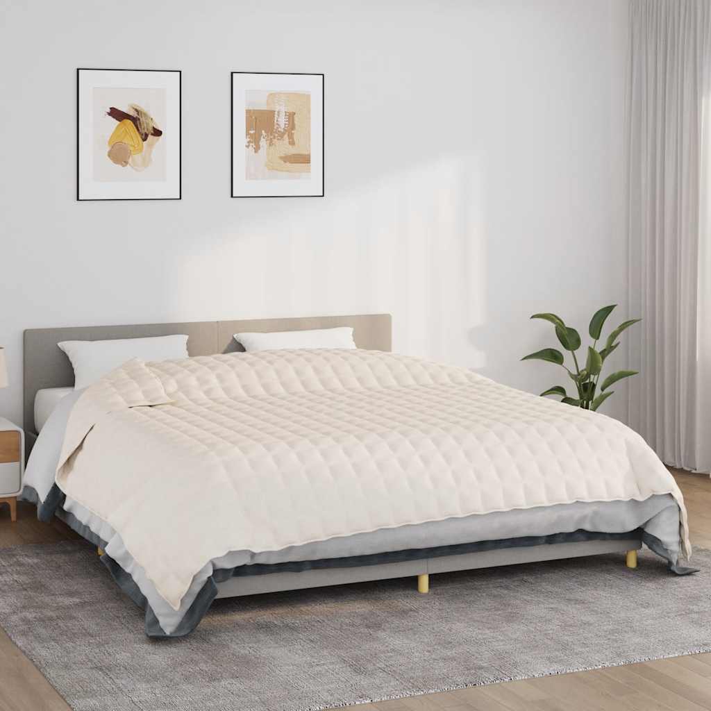 Vidaxl verzweringsdeken 220x260 cm 11 kg stof lichtcrèmekleurig