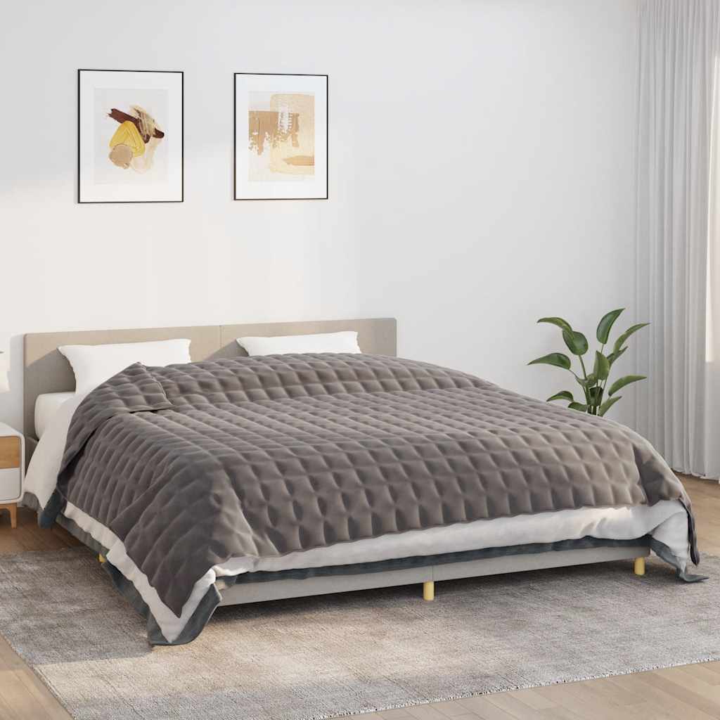 Vidaxl verzweringsdeken 235x290 cm 11 kg stof grijs
