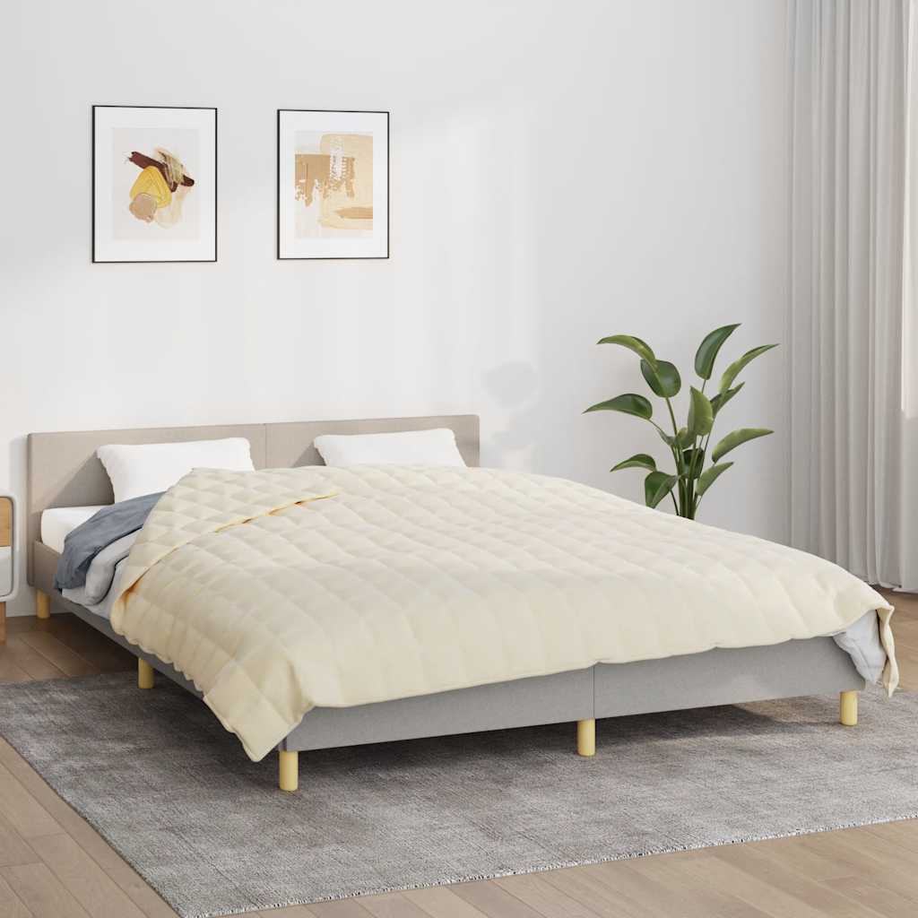 Vidaxl verzwaringsdeken 200x200 cm 9 kg stof lichtcrèmekleurig