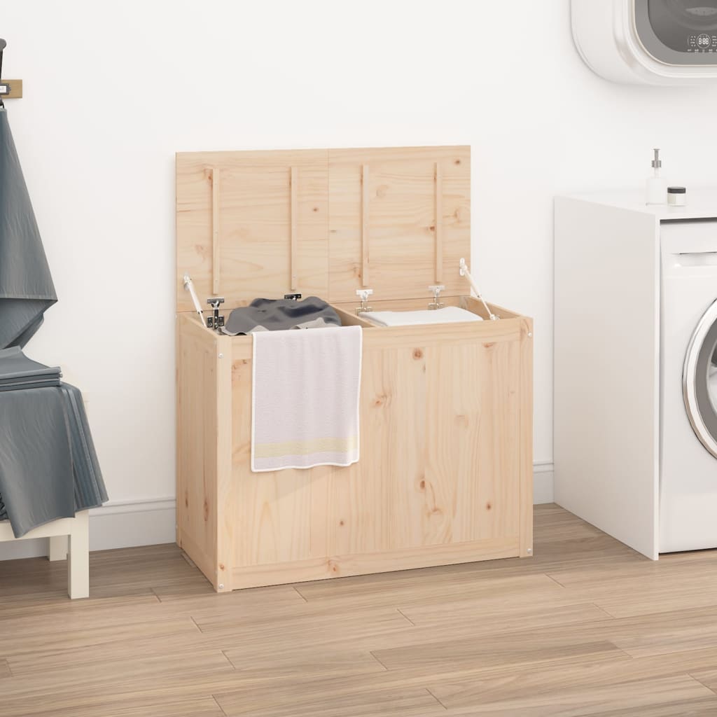 Vidaxl wasmand 88,5x44x66 cm massief groenhout