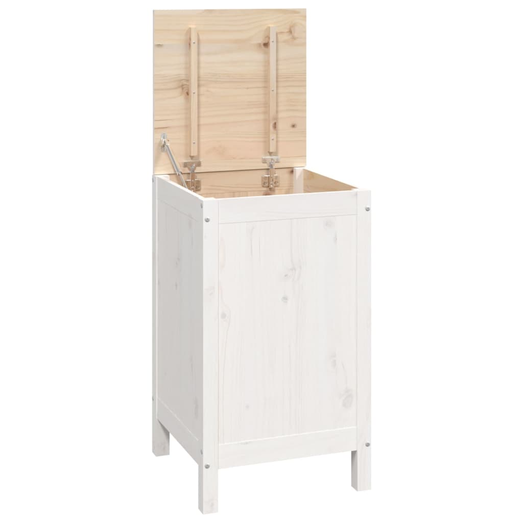VidaXL Wasmand 44x44x76 cm massief groenhout wit
