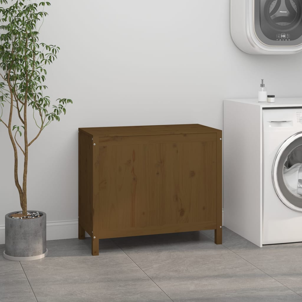 Vidaxl wasmand 88,5x44x76 cm massief groenhout honingbruin