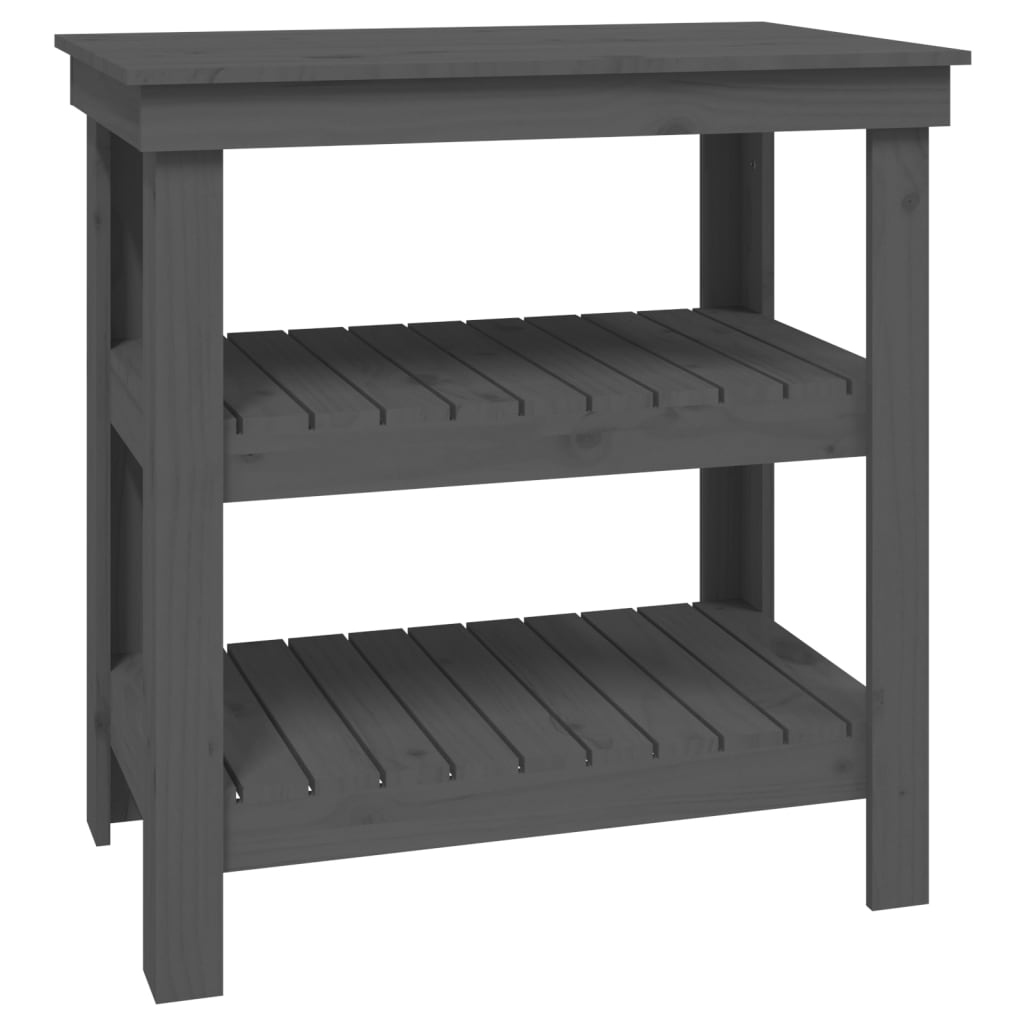 Vidaxl werkbank 78,5x50x80 cm massief groenenhout grijs