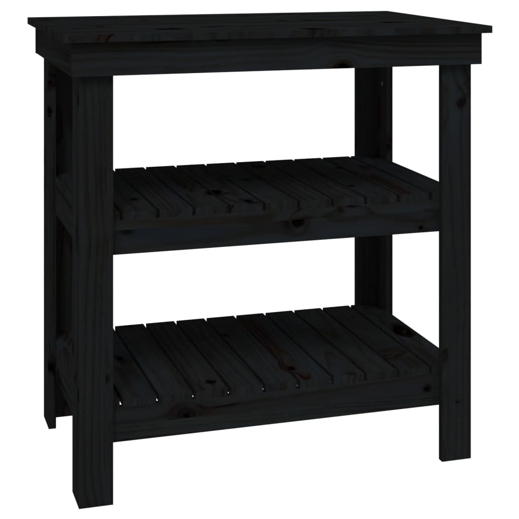 Vidaxl werkbank 78,5x50x80 cm massief groenenhout zwart