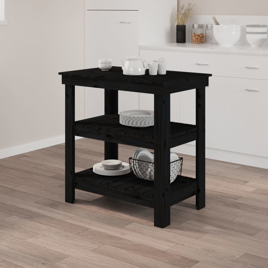 Vidaxl werkbank 78,5x50x80 cm massief groenenhout zwart