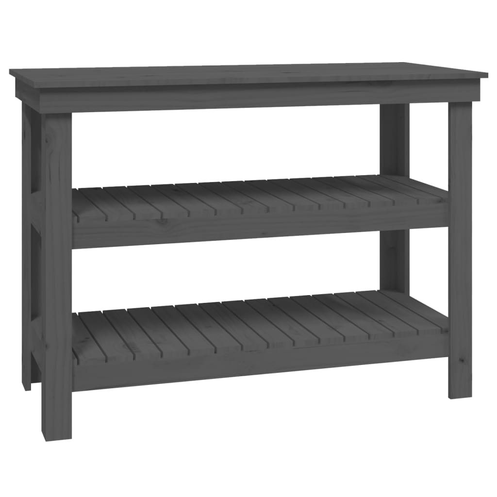 Vidaxl werkbank 110,5x50x80 cm massief groenenhout grijs
