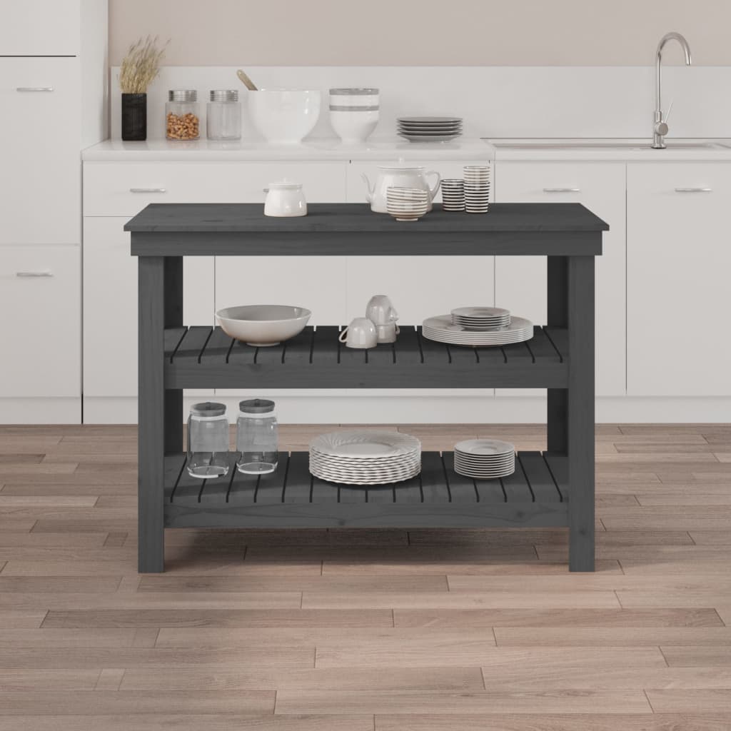 Vidaxl werkbank 110,5x50x80 cm massief groenenhout grijs