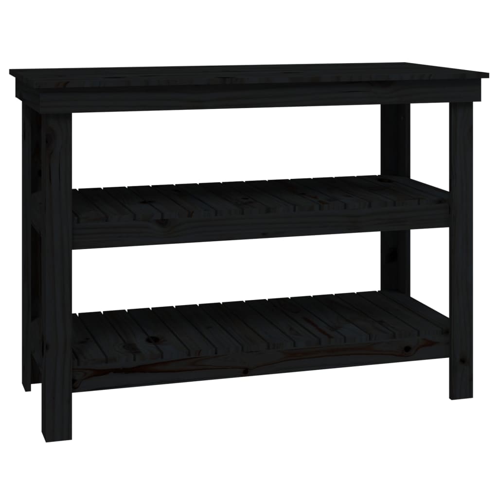 Vidaxl werkbank 110,5x50x80 cm massief groenenhout zwart