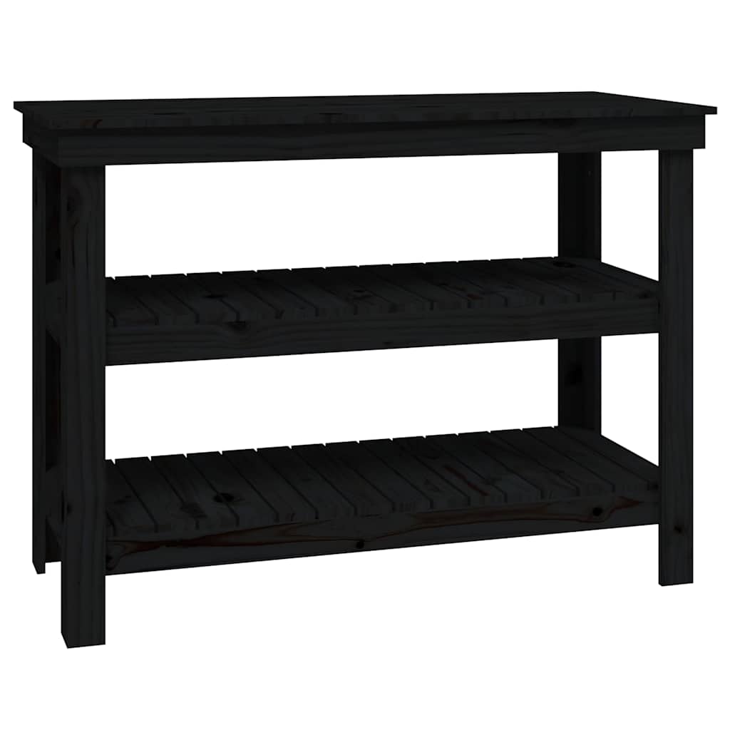 Vidaxl werkbank 110,5x50x80 cm massief grenenhout zwart