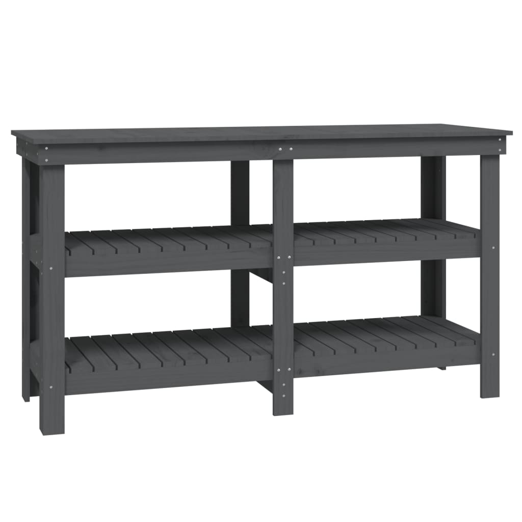 Vidaxl werkbank 142,5x50x80 cm massief groenenhout grijs