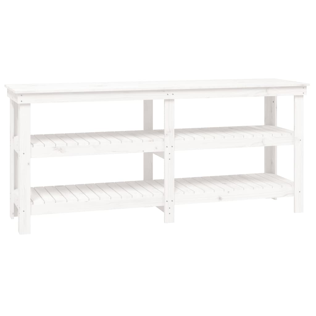 Vidaxl werkbank 181x50x80 cm massief groenhout wit