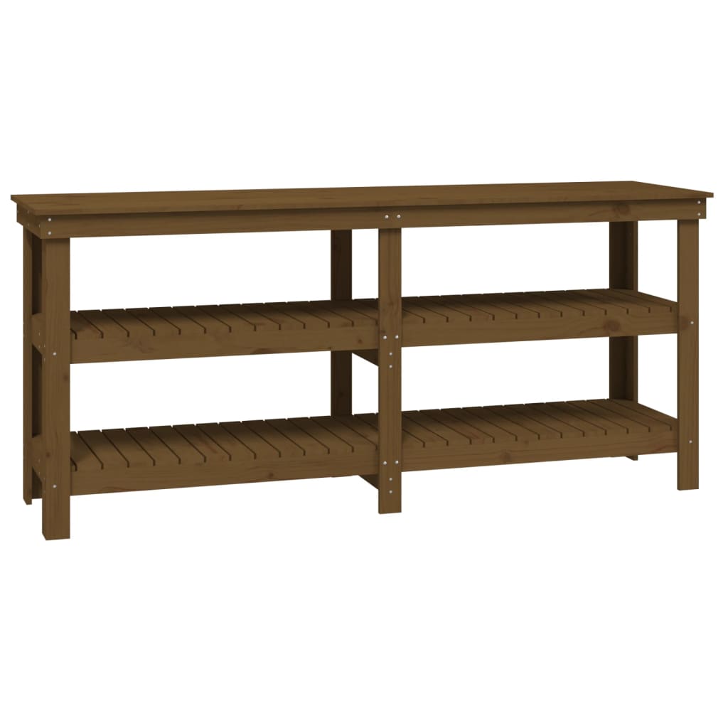 Vidaxl werkbank 181x50x80 cm massief groenhout honingbruin